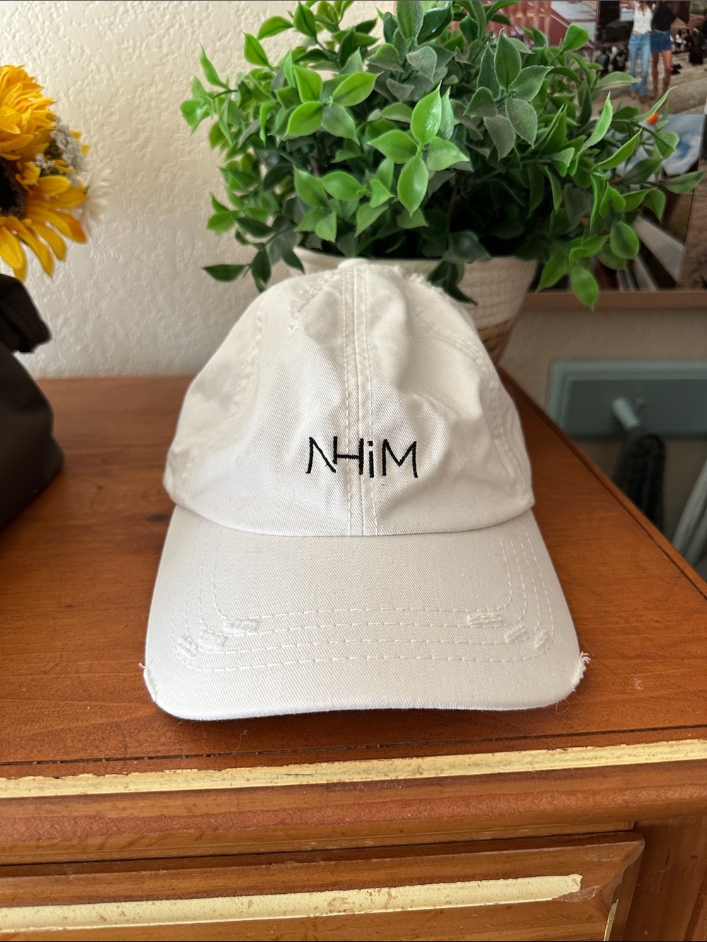 NHIM Embroidered White Baseball Cap - Classic Logo